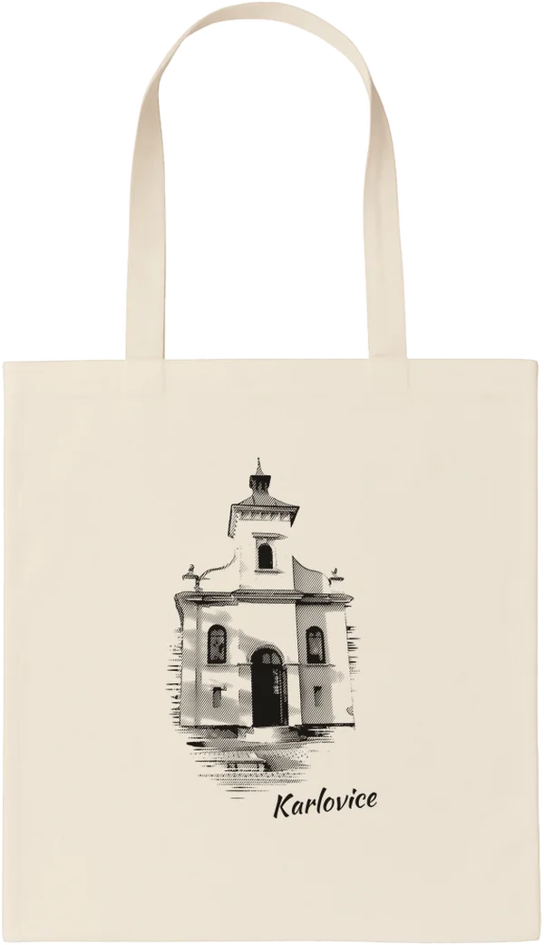 Taška s kresbou: Karlovice, kaple (rytina)
